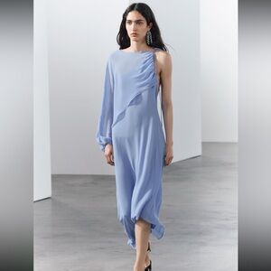 Zara Asymmetric Cape Dress
